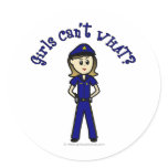 Light Police Officer Round Sticker