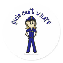 Light Police Officer Round Sticker