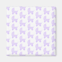 Light Purple and White Baby Stroller Pattern. Magnet