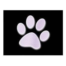 Light Purple Halftone Paw Print Postcard