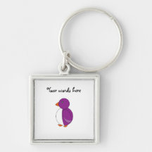 Light purple penguin keychain