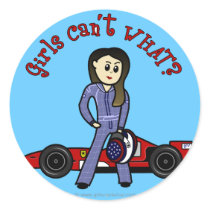 Light Race Car Driver Girl Stickers