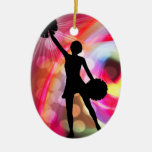 Light Rainbow with Cheerleader Christmas Ornaments
