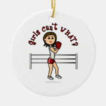 Light Red Boxer Christmas Ornament