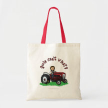 Light Red Farmer Girl Canvas Bag
