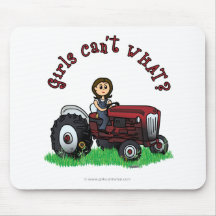 Light Red Farmer Girl Mousepads