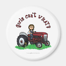 Light Red Farmer Girl Refrigerator Magnets