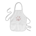 Light Red Halftone Paw Print aprons