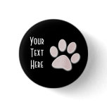 Light Red Halftone Paw Print buttons