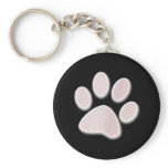 Light Red Halftone Paw Print keychains