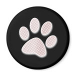 Light Red Halftone Paw Print magnets