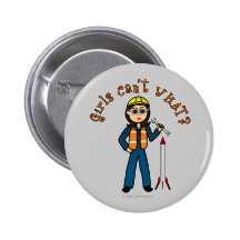 Light Rocket Scientist Girl Buttons