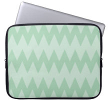 Light Sage Green Zigzags. Laptop Computer Sleeves