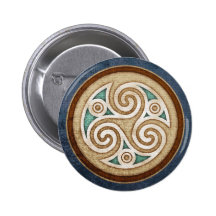 Light Triskele Round Button