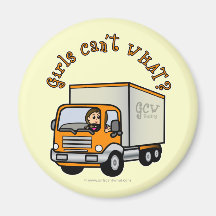Light Trucker Girl Fridge Magnet