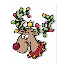 Light-Up Rudolph Post Cards