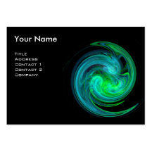 LIGHT VORTEX MONOGRAM Vibrant black blue green Business Card Template