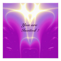 LIGHT WAVES ,Pink,Fuchsia,,Purple,White Invitations