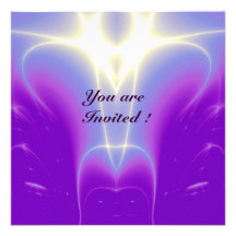 LIGHT WAVES ,Pink,Purple,White Personalized Invite