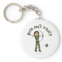 Light Woman Archery in Camouflage Keychain