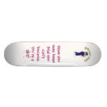 Light Woman Graduate in Blue Gown Skateboard Deck