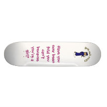 Light Woman Graduate in Blue Gown Skateboard Deck