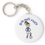 Light Womens Soccer in Blue Uniform keychains