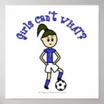 Light Womens Soccer in Blue Uniform posters