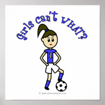 Light Womens Soccer in Blue Uniform Posters