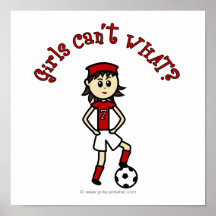 Light Womens Soccer in Red Uniform Print