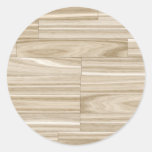 Light Wood Grain Parquet Round Stickers