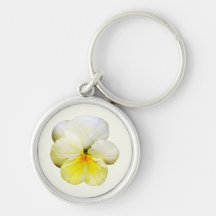 Light Yellow Pansy Key Chains