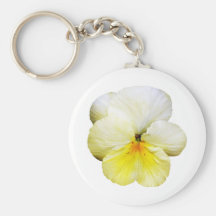 Light Yellow Pansy Keychain