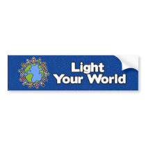 light your world bumper bumper stickers
