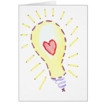 Lightbulb Bright Idea - Heart Card