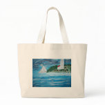 Lighthouse and Boat on the Stormy Seas Bag