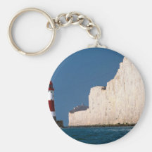 Lighthouse at Beachy Head, Eastbourne, East Sussex Key Chain