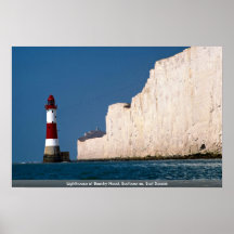 Lighthouse at Beachy Head, Eastbourne, East Sussex Print