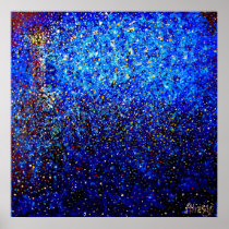 Lighthouse at Night Pointillism Fine Art Print