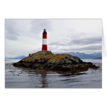 Lighthouse at the end of the world greeting cards