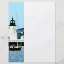 Lighthouse, Bridge and Boats, Newport, RI Full Color Flyer