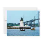 Lighthouse, Bridge and Boats, Newport, RI Personalized Invitation