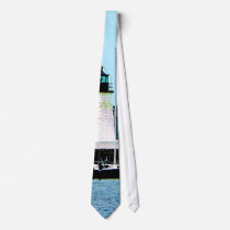 Lighthouse, Bridge and Boats, Newport, RI Necktie