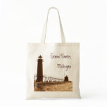 lighthouse, Grand Haven, Michigan Tote Bag