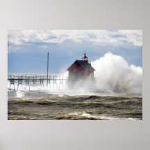 Lighthouse Meets Waves Print