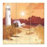 Lighthouse on the Coast Wrapped Canvas Stretched Canvas Prints