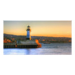 Lighthouse on the North Pier Customized Photo Card