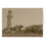 Lighthouse (sepia) greeting card