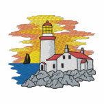 Lighthouse with Sailboat embroidered shirts