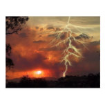 lightning at sunset post cards
